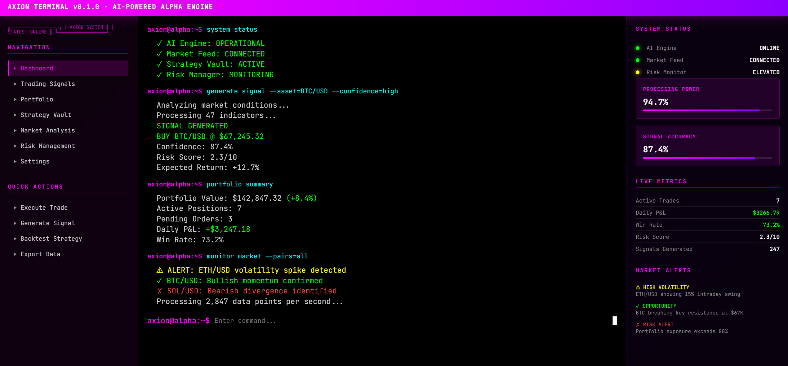 AXION Terminal Interface